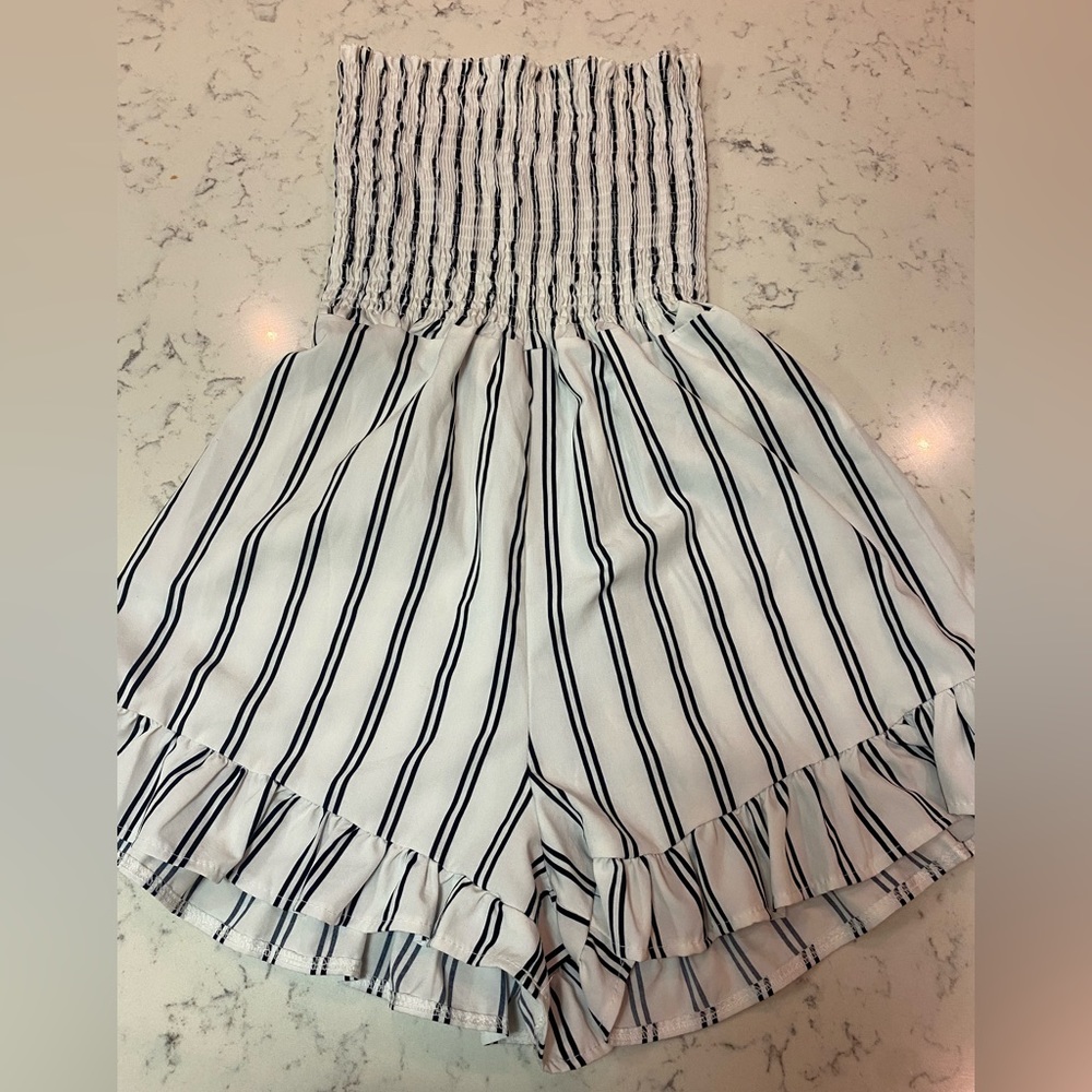 Black and White Stripped Romper